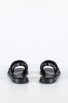 Leather strappy flat sandals