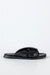 Leather quilted slide sandals