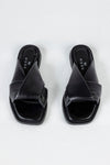 Leather quilted slide sandals