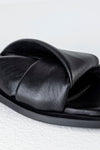 Leather quilted slide sandals