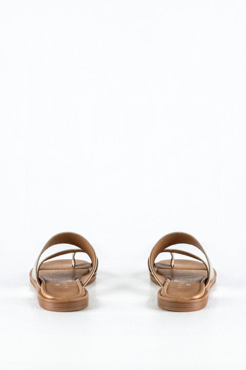Leather asymmetrical toe slide sandals