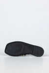Leather slide sandals with chain