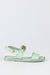 Leather slide sandals with chain