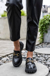 Chunky sole loafers with chain