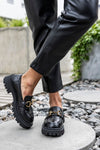 Chunky sole loafers with chain