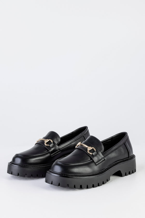 Chunky sole loafers with chain