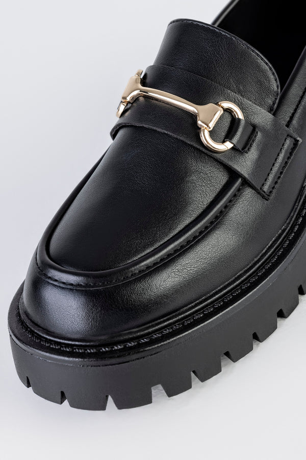 Chunky sole loafers with chain