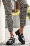 Chunky sole loafers with chain