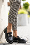 Chunky sole loafers with chain