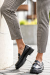 Chunky sole loafers with chain