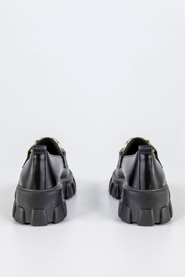 Chunky sole loafers with chain