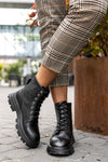 Leather lace-up boots