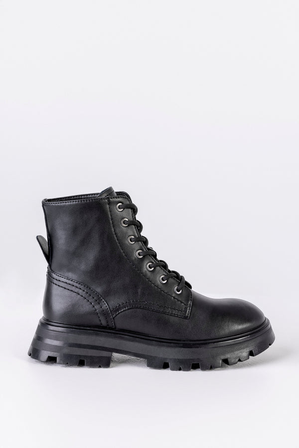 Leather lace-up boots