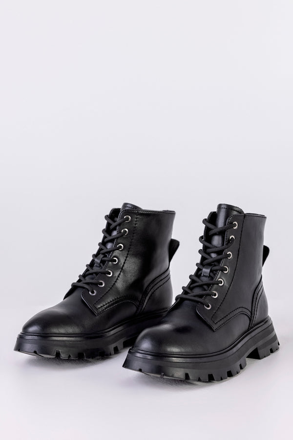 Leather lace-up boots