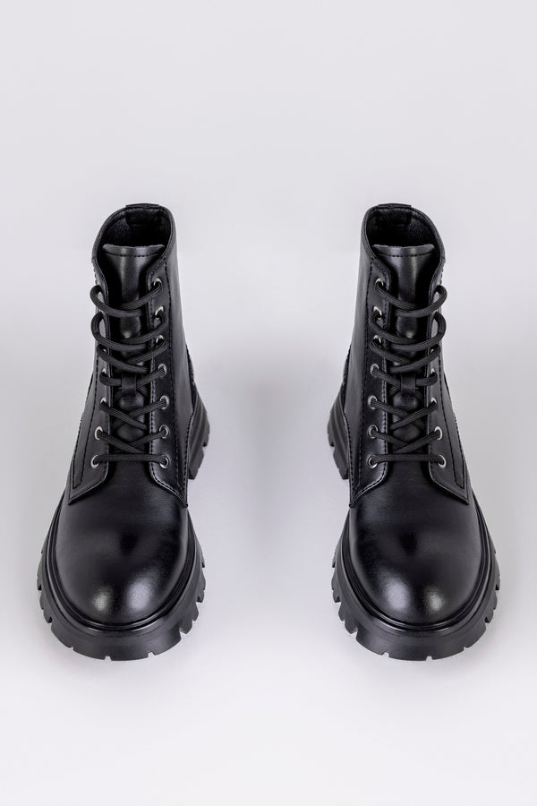 Leather lace-up boots