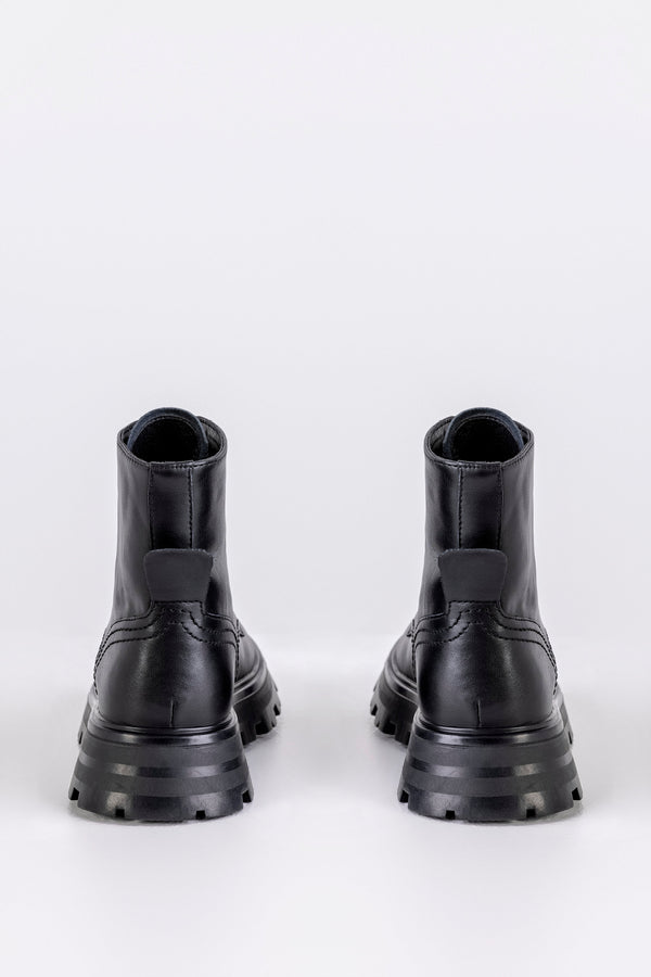Leather lace-up boots