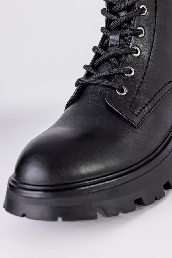 Leather lace-up boots