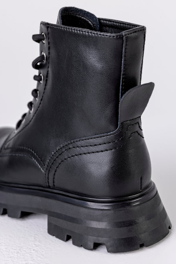 Leather lace-up boots
