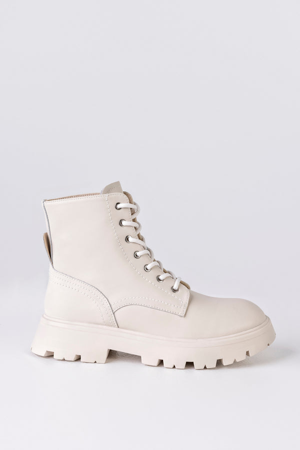 Leather lace-up boots