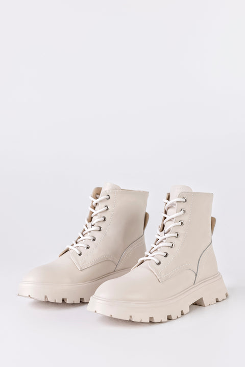 Leather lace-up boots