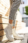 Leather lace-up boots