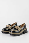 Chunky sole loafers with chain
