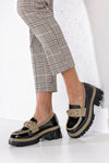 Chunky sole loafers with chain