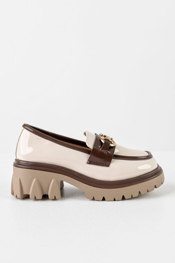 Chunky sole loafers with chain