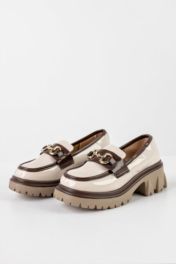 Chunky sole loafers with chain
