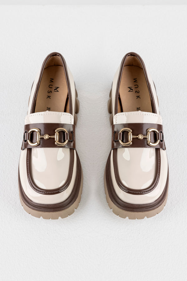 Chunky sole loafers with chain