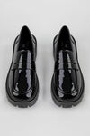 Chunky sole patent loafers