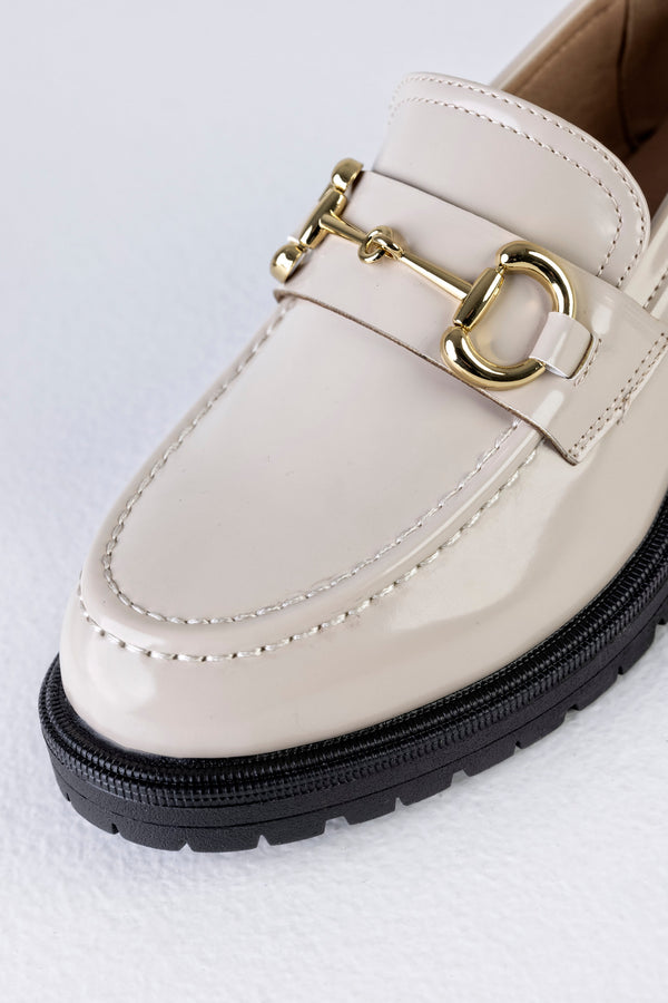 Chunky sole loafers with chain