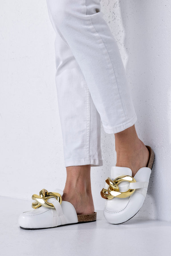 Chain loafer mules