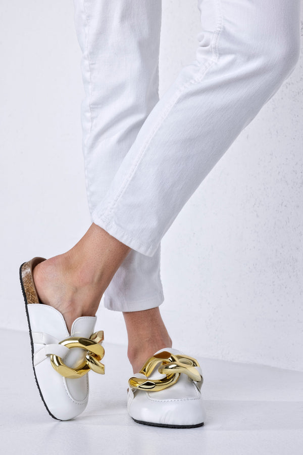 Chain loafer mules