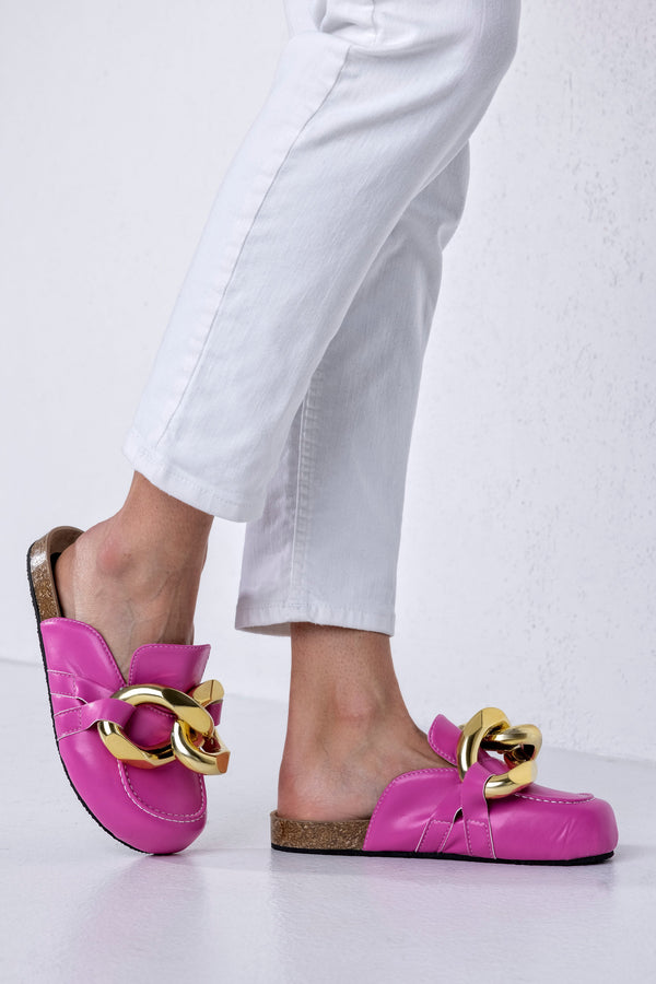 Chain loafer mules