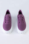 Knitted sneakers with laces
