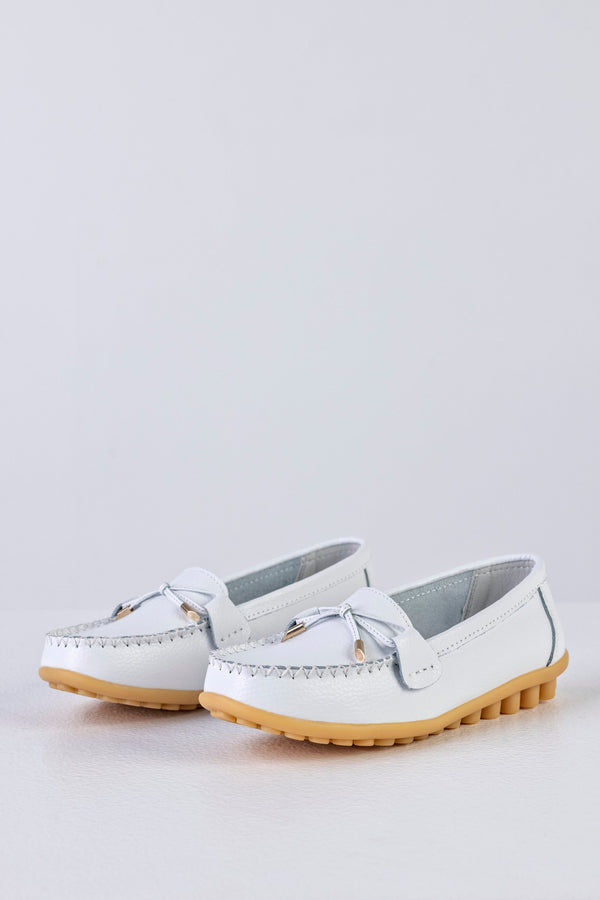 Mocassins en cuir avec ruban