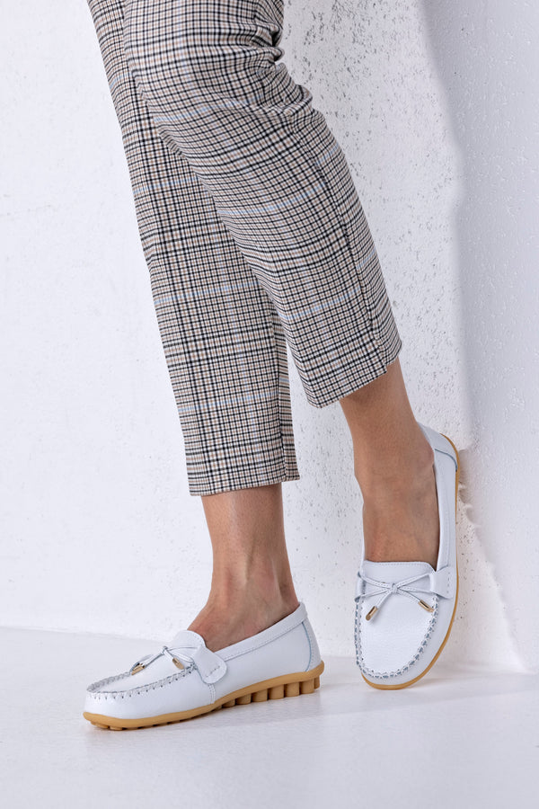 Mocassins en cuir avec ruban