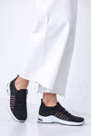 Knitted sneakers with laces