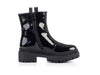 Boots with decorative zipper on side