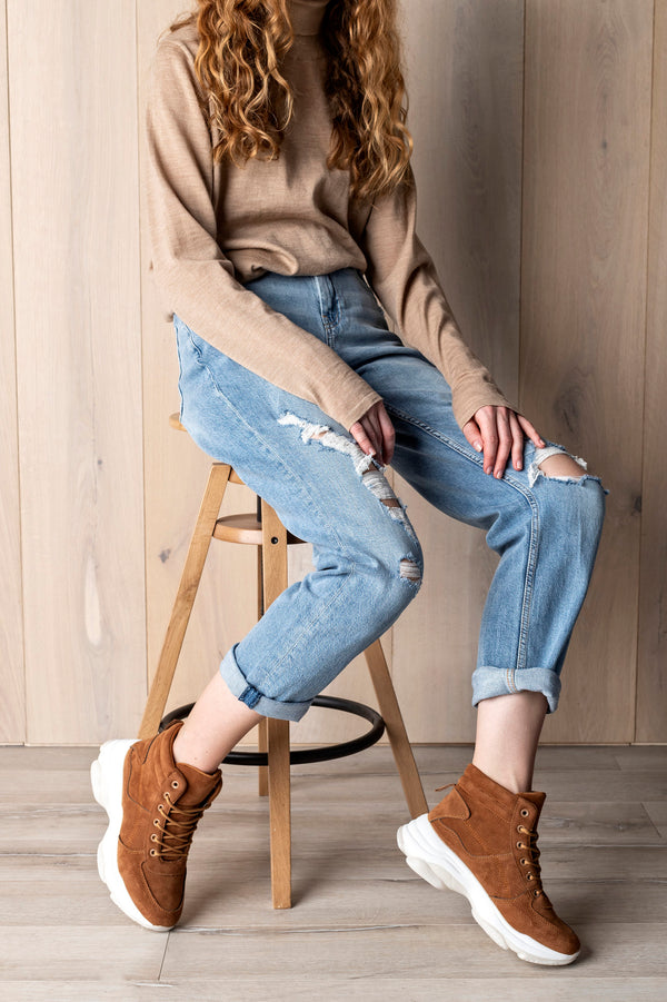 Lace up sneaker boots