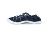 Lace-up, flat sole textile sneakers