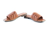 Sandales plates en cuir matelassé