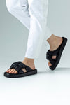 Sandales en cuir à plateforme.