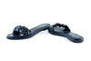 Leather, braided, flat sole slide sandals