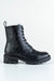 Lace-up, woven look boots