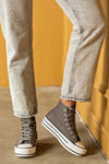 High top textile sneakers