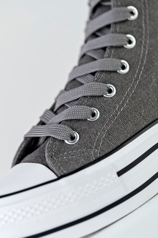 High top textile sneakers