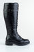 Lace-up long boots with buckle