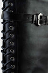 Lace-up long boots with buckle
